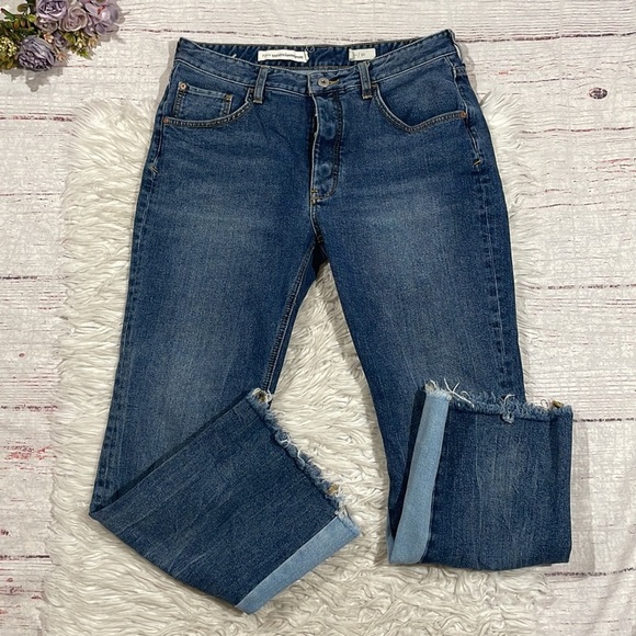 Anthropologie Pilcro & the Letterpress Two Tone Flare Raw Hem Jeans - Picture 2 of 13